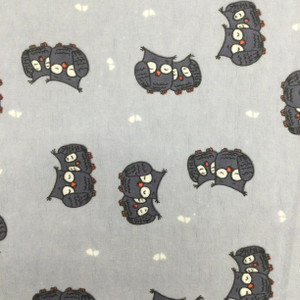 Cuddle Owls in Grey  | Juvenile Flannel Fabric | 44 Wide | 100% Cotton | By The Yard 189