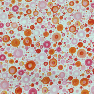 Watercolor Dots in Pink and Orange | Mindful Mandalas by P&B Textiles | Quilting Fabric | 100% Cotton | 44 wide | By the Yard 3930
