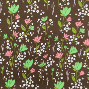 Floral in Brown / Green / Pink | Southern Hospitality by Heather Dutton | Quilting Fabric | 100% Cotton | 44 wide | By the Yard 3945