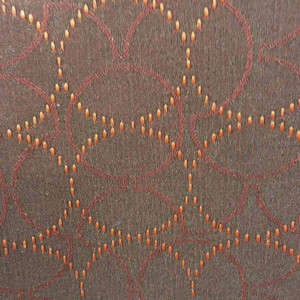 1.66 Yard Piece of Maroon Black Red Circles Heavy Auto Vinyl Upholstery Fabric By The Yard 54 Inch