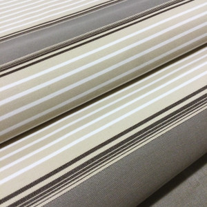 3.325 Yard Piece of Taupe / Beige / Brown Vintage Stripes | Outdoor Awning / Marine Fabric | Sunbrella-like | 46" Wide | By the Yard