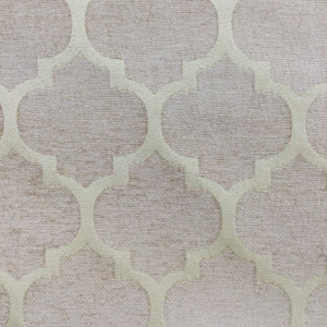 Pastis in Wheat | Chenille Upholstery Fabric |  Quatrefoil in Golden Tan | 54 wide | By The Yard