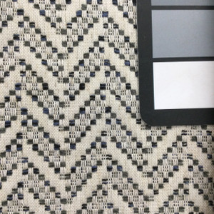 Rushmore in Slate | Upholstery & Heavy Curtain Fabric | Herringbone Chevron in Grey / Blue / Off White | 54 wide | By The Yard