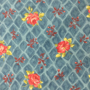 Vintage Rose Floral in Teal / Red / Green | Home Decor Fabric  | Cotton | 54" Wide | By the Yard