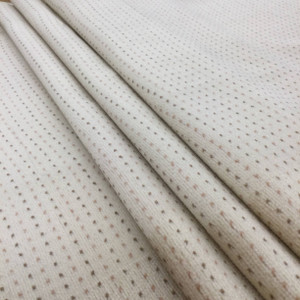 Off White with Pink and Brown Dots | Low-pile Chenille Microfiber Fabric  | Rubber-backed Heavy Duty Upholstery | 54" Wide | By the Yard