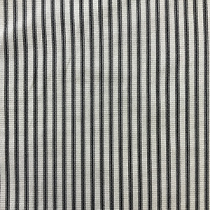 Farmhouse Ticking Stripe Fabric Steel Gray / Ivory - Slightly Imperfect