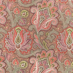 Floral Paisley in Purple / Red / Beige | Home Decor Fabric | Cotton | 54 Wide | By the Yard