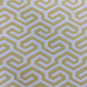 Ming Fret Jacquard Fabric | Yellow / Off White | Heavyweight Upholstery | 54" Wide | By the Yard | Edisto in Honey