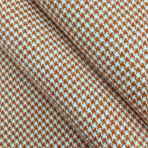 Orange and White Houndstooth Fabric | Upholstery |  Heavy Weight | 54" Wide | By the Yard | "Finley" Koi