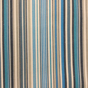 Striped Canvas Fabric in Shades of Blue / White / Grey  | Slipcovers / Upholstery | 100 % Cotton | 54" Wide | By the Yard | Sierra in Niagra