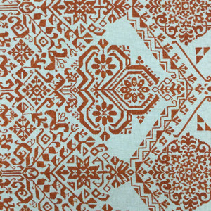 Aztec Design Home Decor Fabric |  Burnt Orange / Linen | Upholstery / Drapery | 54" Wide | By the Yard | Kaufmann "Andra" Sandalwood