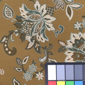 Jacobean Floral Jacquard Fabric | Green / Brown / Off White | Heavyweight Upholstery | 54" Wide | By the Yard