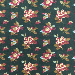 Ashley by Whistler Studios | Mauve Floral on Forest Green | Windham Fabrics | Quilting Fabric | 100% Cotton | 44 Wide | By The YardIMDELDA-1870-R1