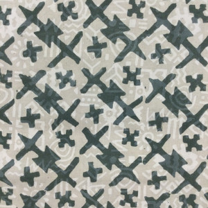 Woodblock Print in Olive Green and Beige | Quilting Fabric | 44" Wide | 100% Cotton | By the yard