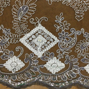 Designer LV Embroidery Fabrics on Mesh Embroidered Lace