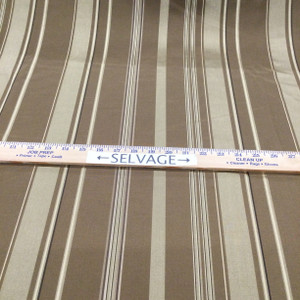 7.875 Yard Piece of Vertical Striped Fabric in Shades of Brown | Upholstery / Drapery | 54" Wide | By the Yard