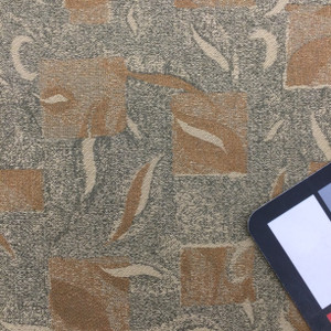 3.66 Yard Piece of Abstract with Leaves Contemporary Fabric | Bronze / Tan / Taupe | Medium Weight | Upholstery / Slipcovers | 54" Wide | By the Yard