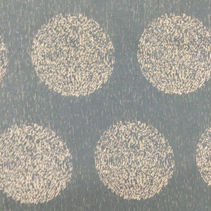 Dotted Circles Geometric Fabric in Blue-Grey and Off White | Home Decor / Upholstery | 100% Polyester | 54" W | By the Yard | Regal Fabrics "Westminster in Prussian"