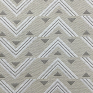 Geometric Triangles in Beige / Grey / White | Home Decor Fabric / Upholstery | 59% Polyester / 41% Cotton | 54" W | By the Yard | Regal Fabrics "Snap in Taupe"