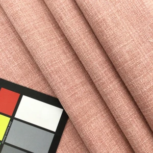 Linen Fabric Slub Weave in Cherry Blossom Pink | Upholstery / Slipcovers / Curtains | Poly / Cotton / Linen Blend | 55" Wide | By the Yard | Leslie Jee Textiles "Affection" in Cherry Blossom