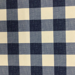 Large Buffalo Check Fabric in Blue and White | Upholstery / Drapery | Medium Weight | 54" Wide | By the Yard | Mara in Blue