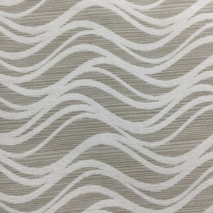 Wavy Jaquard Fabric in Beige and White | Medium to Heavy Upholstery | 54" Wide | By the Yard | Sway in Egret