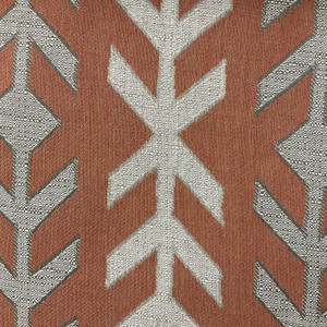 Arrow Design Indoor / Outdoor Fabric | Orange / Taupe / Off White | Water-friendly | Upholstery / Curtains | Sunbrella-Like | 54 Wide | By the Yard