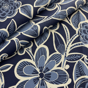 Richloom Solarium Outdoor Halsey Navy | Medium Weight Outdoor Fabric | Home Decor Fabric | 54" Wide