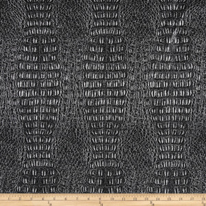Faux Leather Metallic Gator Sparkle Silver | Very Heavyweight Faux Leather Fabric | Home Decor Fabric | 54" Wide