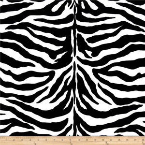 Poly/Cotton Twill Zebra Print Black/White | Medium Weight Twill Fabric | Home Decor Fabric | 60" Wide