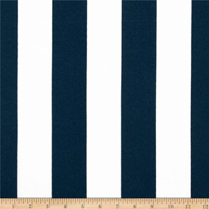 Premier Prints Indoor/Outdoor Stripe Oxford/Blue/White | Medium Weight Outdoor Fabric | Home Decor Fabric | 54" Wide