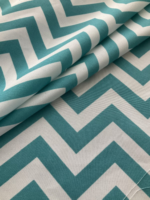 Premier Prints Indoor/Outdoor Zig Zag Ocean | Medium Weight Outdoor Fabric | Home Decor Fabric | 54" Wide