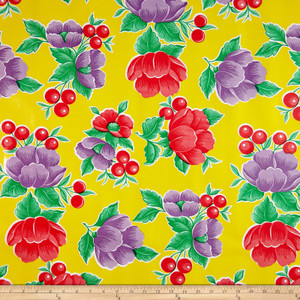 Oilcloth Poppy Yellow | Heavyweight Oilcloth Fabric | Home Decor Fabric | 47" Wide