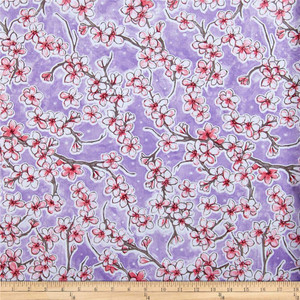 Oilcloth Fuji Floral Lilac | Heavyweight Oilcloth Fabric | Home Decor Fabric | 47" Wide