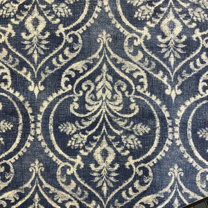 Swavelle Dalusio Damask Denim | Medium Weight Duck Fabric | Home Decor Fabric | 54" Wide