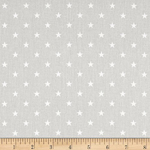 Premier Prints Mini Star Twill French Grey/White | Medium Weight Twill Fabric | Home Decor Fabric | 54" Wide