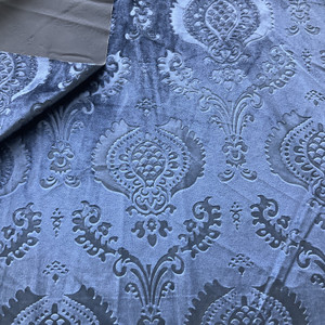 Damask Embossed Velvet Navy | Medium/Heavyweight Velvet Fabric | Home Decor Fabric | 59" Wide