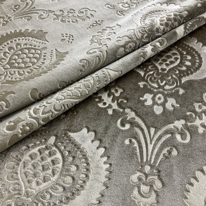 Damask Embossed Velvet Camel | Medium/Heavyweight Velvet Fabric | Home Decor Fabric | 59" Wide