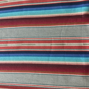 Laura & Kiran Outwest Stripes El Paso Turquoise/Orange | Heavyweight Basketweave Fabric | Home Decor Fabric | 54" Wide