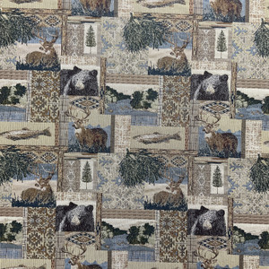 Roosevelt Jacquard High Country Patch Indigo | Medium Weight Jacquard Fabric | Home Decor Fabric | 54" Wide
