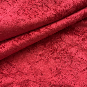 Alpine Crushed Velvet Red | Medium Weight Velvet Fabric | Home Decor Fabric | 54" Wide