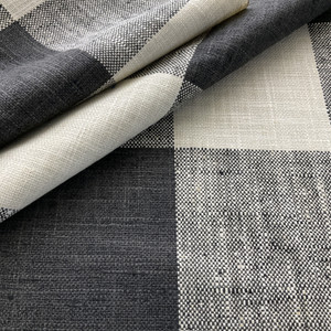 P Kaufmann Check Please Basketweave Thunder | Medium/Heavyweight Jacquard Fabric | Home Decor Fabric | 54" Wide