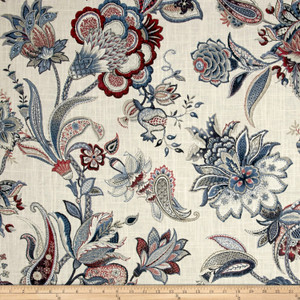 P Kaufmann Garden Flora Denim | Medium Weight Duck Fabric | Home Decor Fabric | 54" Wide