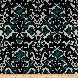 Lacefield Designs Global Market Inked Damask Exclusive Emerald | Heavyweight Duck Fabric | Home Decor Fabric | 54" Wide