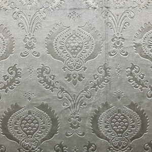 Embossed Velvet Damask Charcoal | Medium Weight Velvet Fabric | Home Decor Fabric | 58" Wide