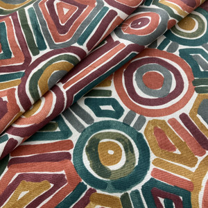 Robert Allen @ Home Songlines Duck Cinnabar | Medium Weight Duck Fabric | Home Decor Fabric | 55" Wide