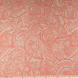 Martha Stewart Lily Pond Paisley Seagrass Coral | Very Heavyweight Basketweave Fabric | Home Decor Fabric | 55" Wide