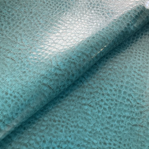 Non-Backed Crocodile Faux Leather Turquoise | Very Heavyweight Vinyl Fabric | Home Decor Fabric | 54" Wide