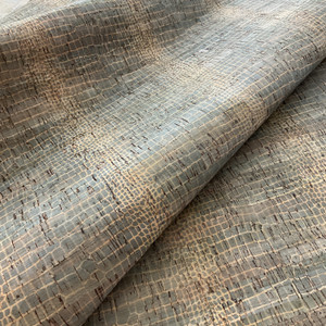 Belagio Cork Fabric Crocodile Print Taupe | Medium Weight Cork Fabric | Home Decor Fabric | 25" Wide