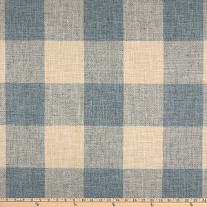 P Kaufmann Check Please Basketweave Mist | Medium/Heavyweight Basketweave Fabric | Home Decor Fabric | 54" Wide